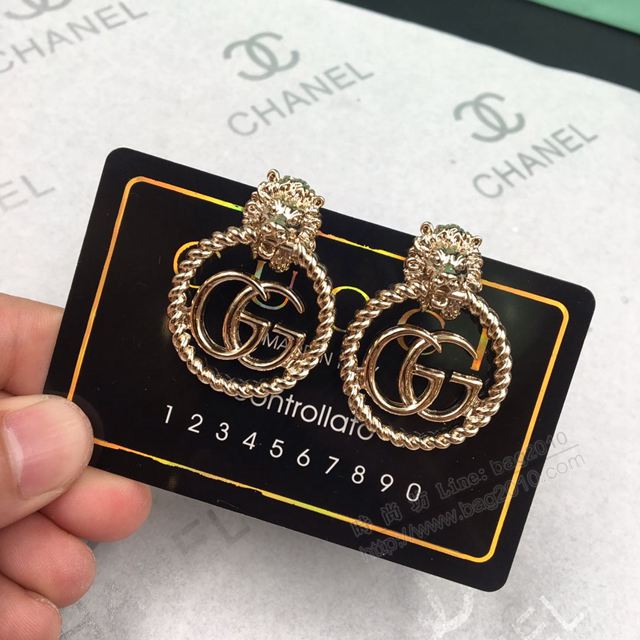 GUCCi飾品 古馳個性老虎耳釘 Gucci復古系列 施華洛水晶耳飾  zgbq1092